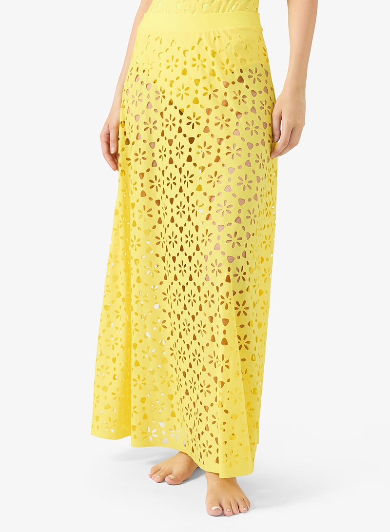 ELLA Plunge Neck Swimwuit With A-line Beach Skirt - Image 4